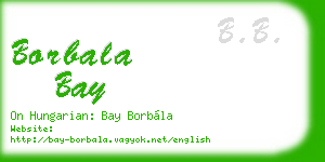 borbala bay business card