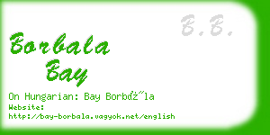 borbala bay business card